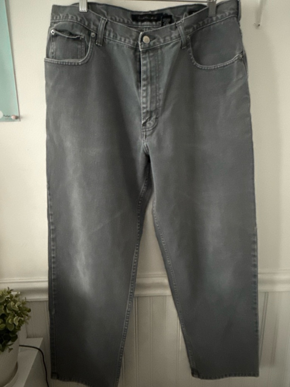 Calvin Klein Jeans Washed Gray Straight Jeans